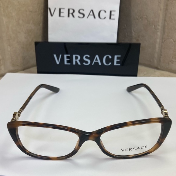 New Versace Tortoise Eyeglasses. Semi cat eye - Picture 3 of 12